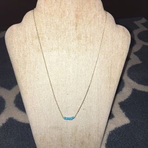 🌈 Short gold and blue necklace